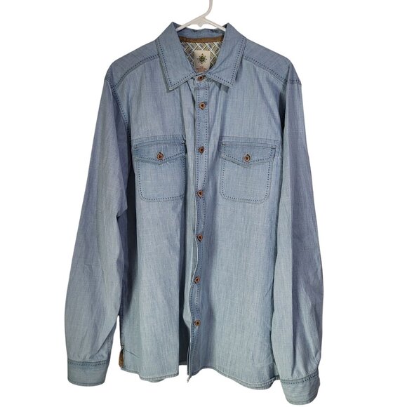 The Territory Ahead Other - THE TERRITORY AHEAD Mens XL Sunset Roper Chambray Shirt Country Cowboy Southwest